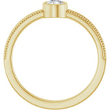 14K Yellow Gold Lab-Grown Diamond Bezel-Set Solitaire Ring