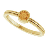 14K Yellow Gold Natural Citrine Bezel-Set Solitaire Ring