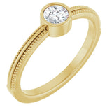 14K Yellow Gold Lab-Grown Diamond Bezel-Set Solitaire Ring