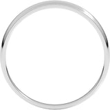 14K White Gold 2.5 mm Round Tapered Lightweight Band Size5.5