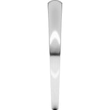 14K White Gold 2.5 mm Round Tapered Lightweight Band Size5.5