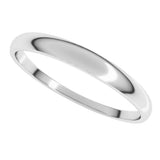 14K White Gold 2.5 mm Round Tapered Lightweight Band Size5.5