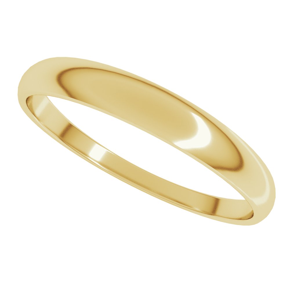 14K Yellow Gold 3 mm Round Tapered Lightweight Band Size5.5