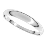 14K White Gold 3 mm Round Tapered Lightweight Band Size9