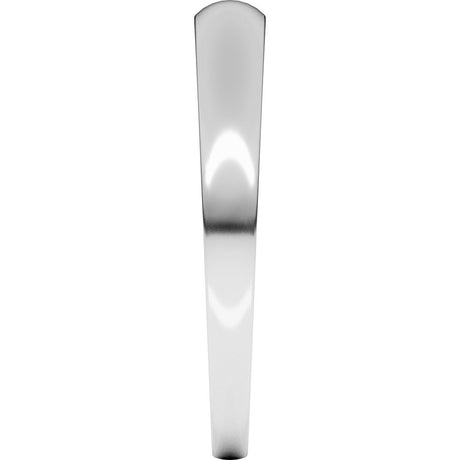 10K White Gold 3 mm Round Tapered Lightweight Band Size8
