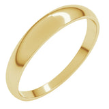 14K Yellow Gold 3.5 mm Round Tapered Lightweight Band Size6