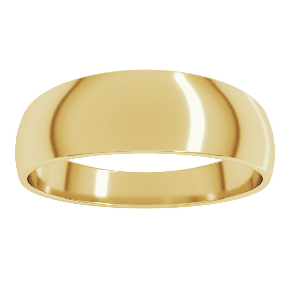 14K Yellow Gold 6 mm Round Tapered Lightweight Band Size7