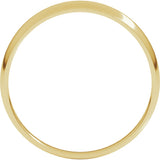 14K Yellow Gold 3 mm Round Tapered Lightweight Band Size6.5