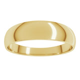 14K Yellow Gold 5 mm Round Tapered Lightweight Band Size11