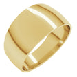 10K Yellow Gold 10 mm Round Tapered Lightweight Band Size6