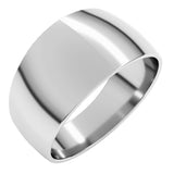 14K White Gold 10 mm Round Tapered Lightweight Band Size5
