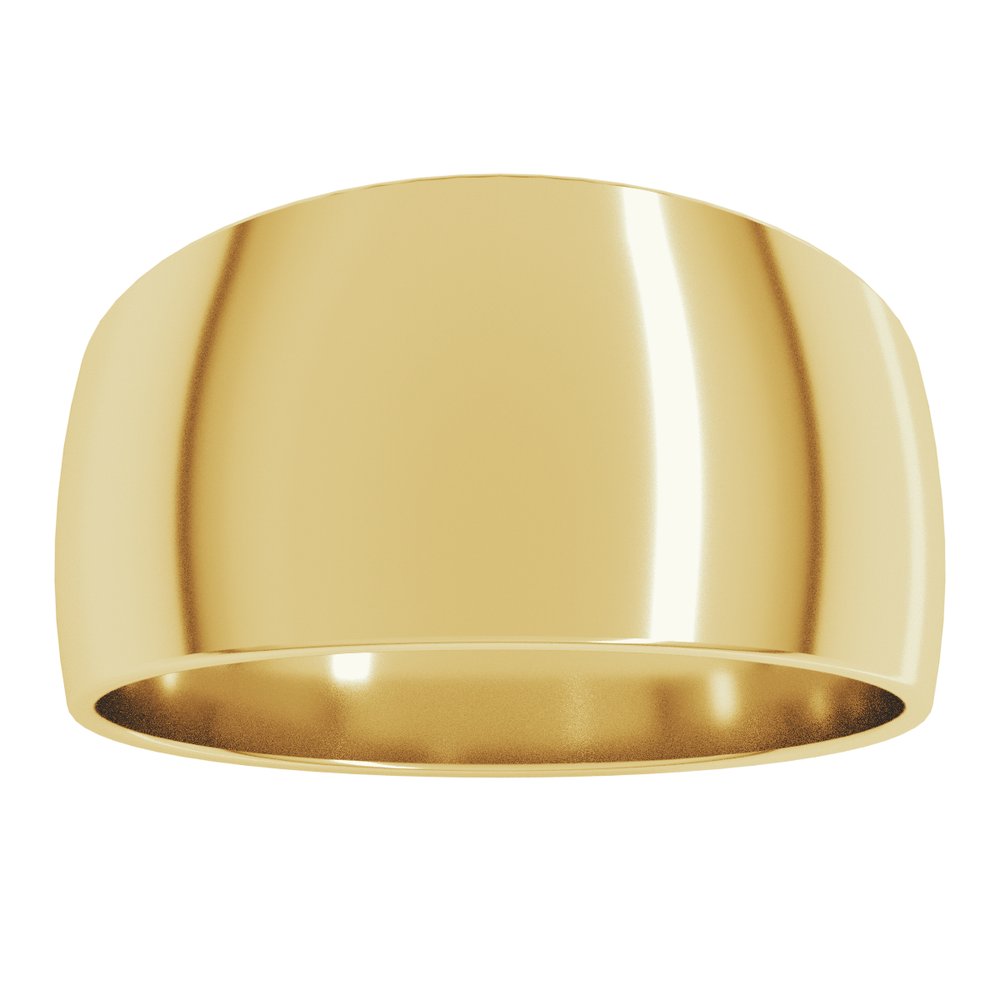 10K Yellow Gold 10 mm Round Tapered Lightweight Band Size6