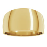 10K Yellow Gold 10 mm Round Tapered Lightweight Band Size6