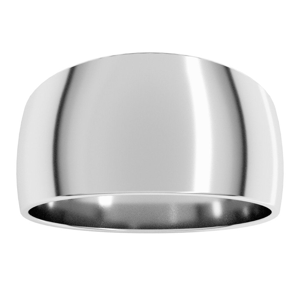 14K White Gold 10 mm Round Tapered Lightweight Band Size5
