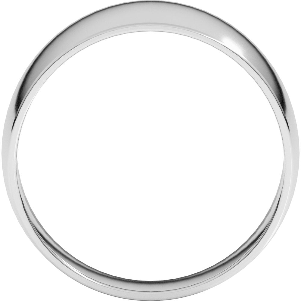 14K White Gold 10 mm Round Tapered Lightweight Band Size5