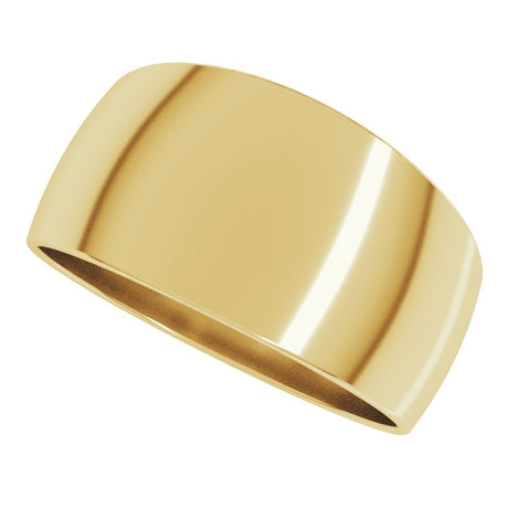 10K Yellow Gold 10 mm Round Tapered Lightweight Band Size9.5