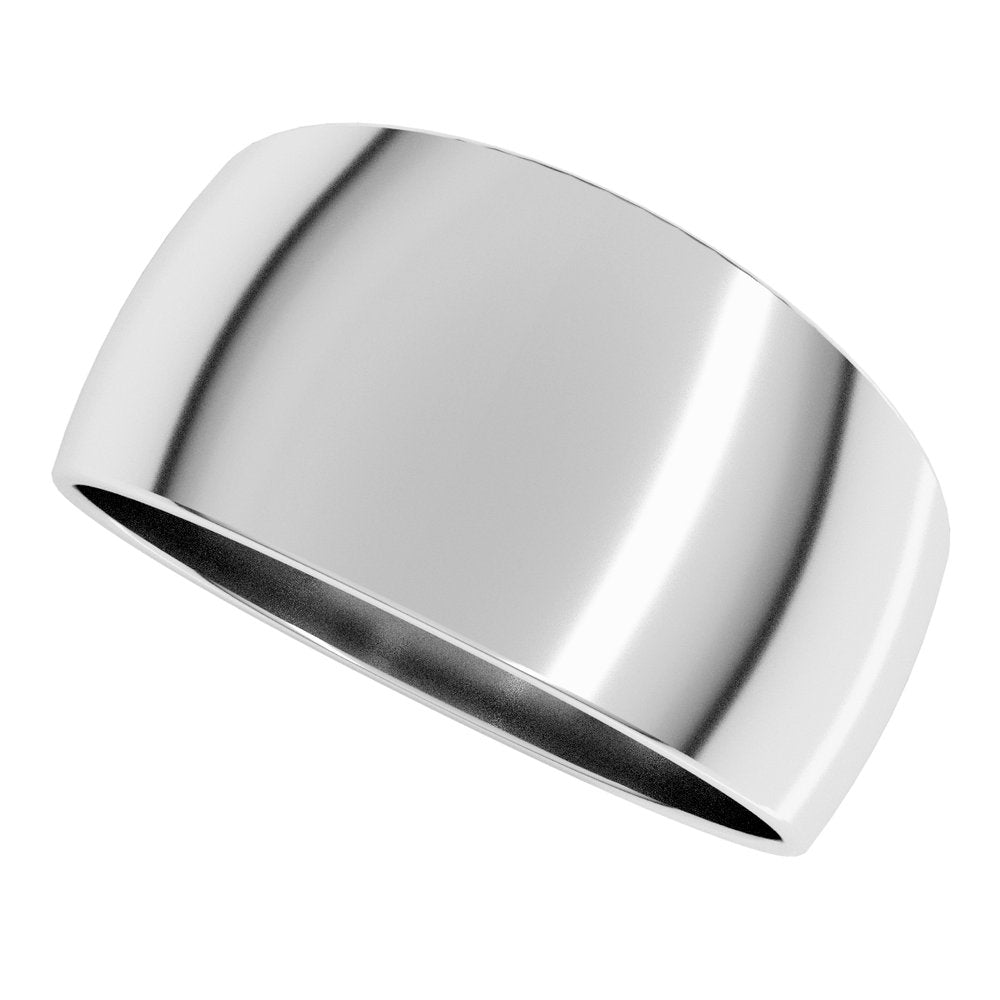 14K White Gold 10 mm Round Tapered Lightweight Band Size5