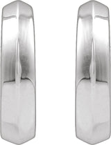 14K White Gold Knife-Edge Hinge 11.9 mm Hoop Earring