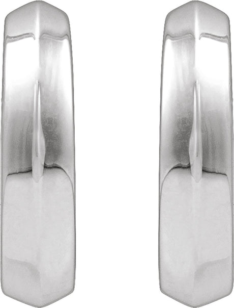 14K White Gold Knife-Edge Hinge 11.9 mm Hoop Earring