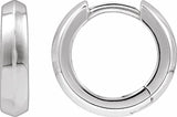 14K White Gold Knife-Edge Hinge 11.9 mm Hoop Earring