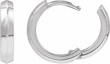 14K White Gold Knife-Edge Hinge 14.5 mm Hoop Earring