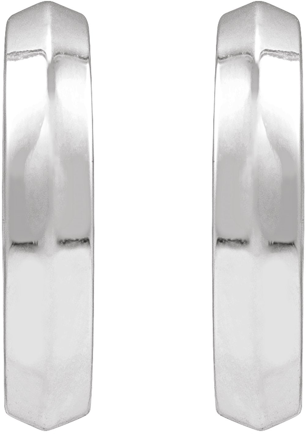 14K White Gold Knife-Edge Hinge 14.5 mm Hoop Earring