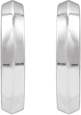 14K White Gold Knife-Edge Hinge 14.5 mm Hoop Earring