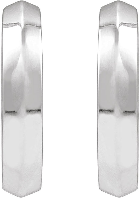 14K White Gold Knife-Edge Hinge 14.5 mm Hoop Earring