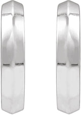 14K White Gold Knife-Edge Hinge 14.5 mm Hoop Earring