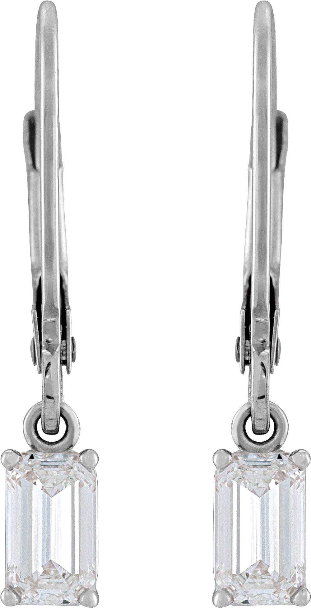 14K White Gold 3/4 CTW Lab-Grown Diamond Dangle Earrings