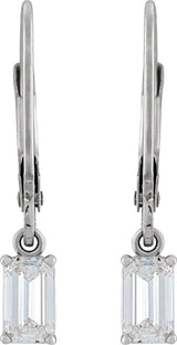 14K White Gold 3/4 CTW Lab-Grown Diamond Dangle Earrings