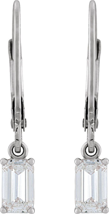 14K White Gold 3/4 CTW Lab-Grown Diamond Dangle Earrings