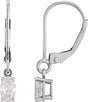 14K White Gold 3/4 CT Lab-Grown Diamond Dangle Earrings
