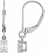 14K White Gold 3/4 CT Lab-Grown Diamond Dangle Earrings