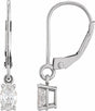 14K White Gold 1/2 CT Natural Diamond Dangle Earrings