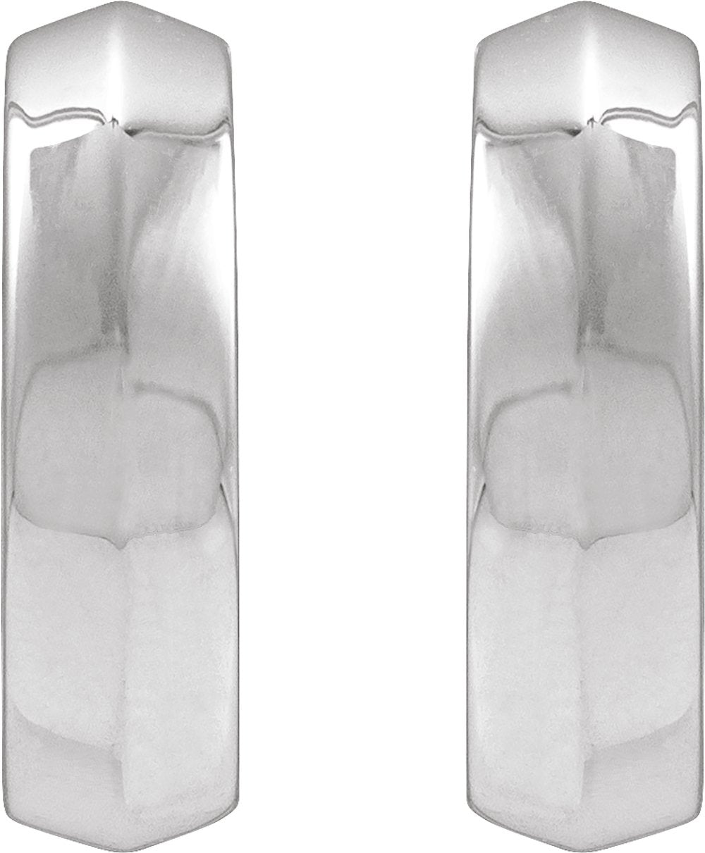Sterling Silver Knife-Edge Hinge 14.5 mm Hoop Earring