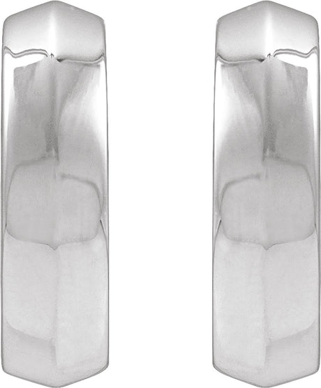 Sterling Silver Knife-Edge Hinge 14.5 mm Hoop Earring