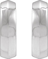 Sterling Silver Knife-Edge Hinge 14.5 mm Hoop Earring