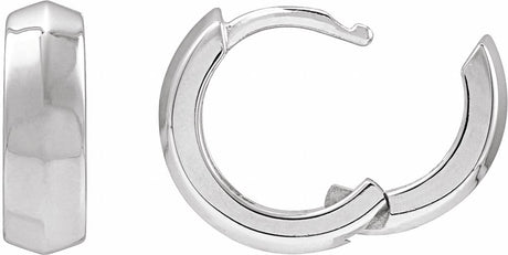 Sterling Silver Knife-Edge Hinge 11.8 mm Hoop Earring