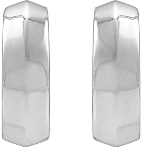 Sterling Silver Knife-Edge Hinge 11.8 mm Hoop Earring