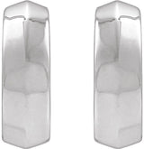 Sterling Silver Knife-Edge Hinge 11.8 mm Hoop Earring
