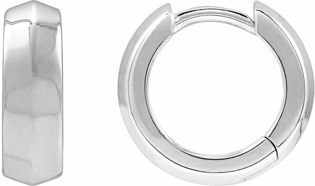 Sterling Silver Knife-Edge Hinge 11.8 mm Hoop Earring