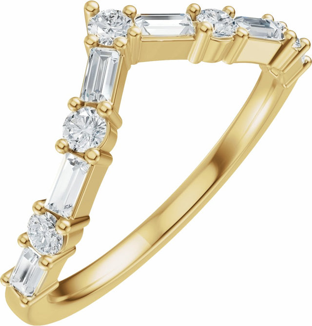 14K Yellow Gold 1/2 CTW Lab-Grown Diamond Contour Band