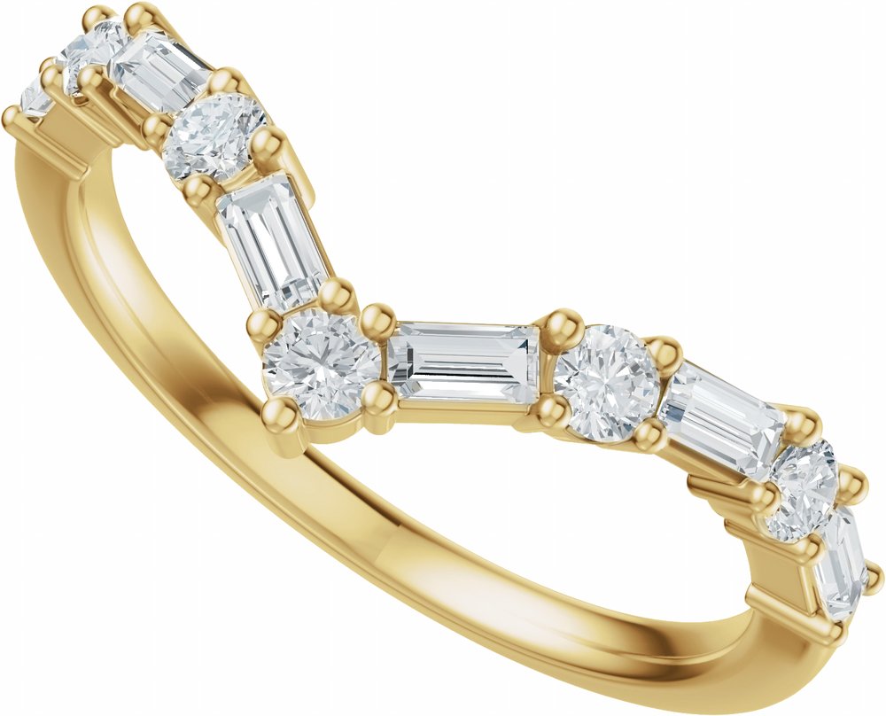 14K Yellow Gold 1/2 CTW Lab-Grown Diamond Contour Band