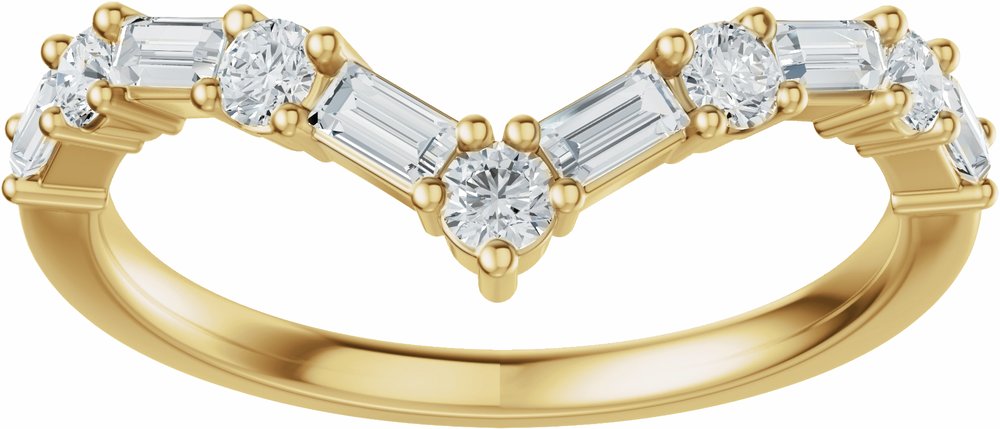 14K Yellow Gold 1/2 CTW Lab-Grown Diamond Contour Band