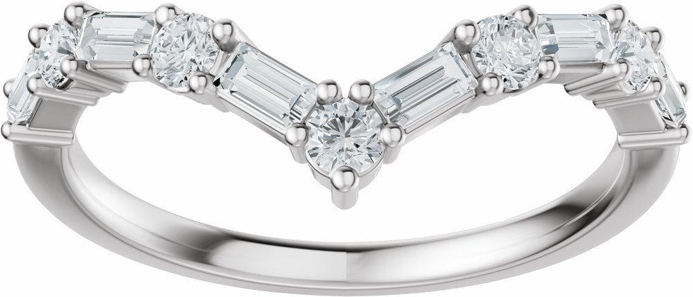 Platinum 1/2 CTW Natural Diamond Contour Band