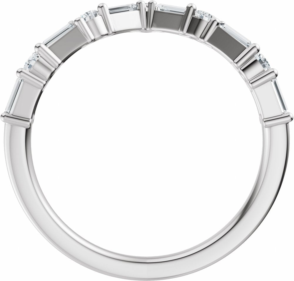 14K White Gold 1/2 CTW Lab-Grown Diamond Contour Band