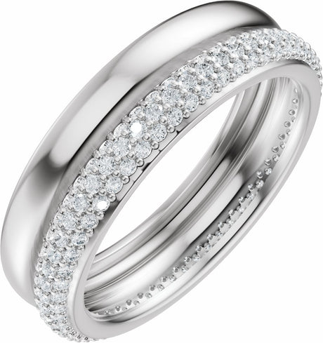 14K White Gold 3/4 CTW Natural Diamond Eternity Band