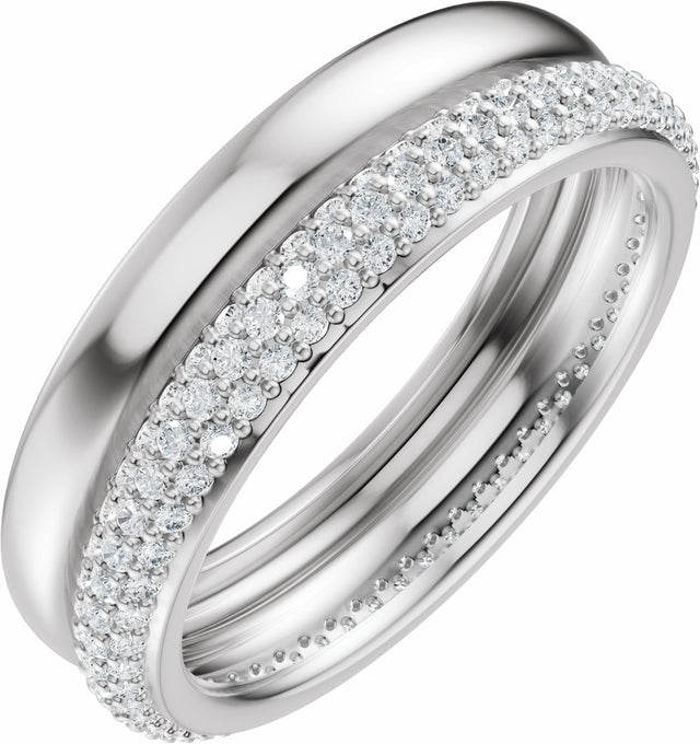 14K White Gold 3/4 CTW Natural Diamond Eternity Band