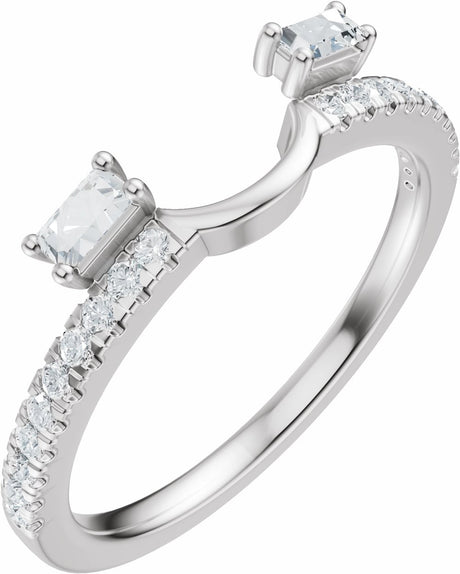 14K White Gold 1/5 CTW Lab-Grown Diamond Wrap-Style Ring Enhancer